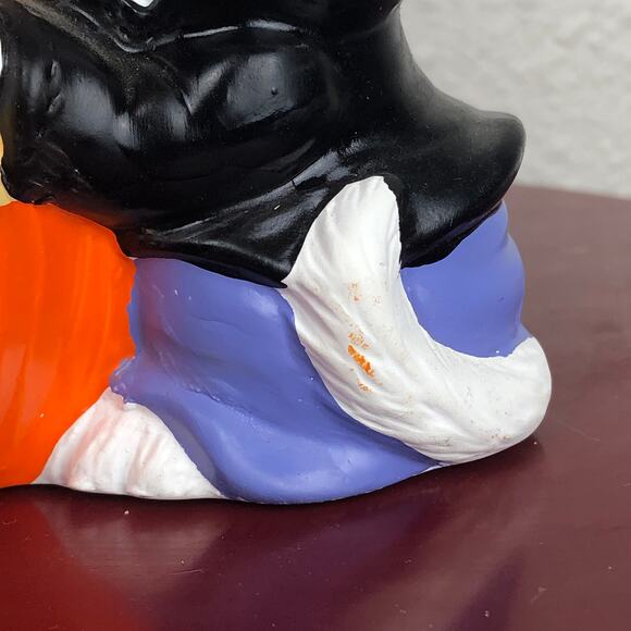 Vintage Hand Painted Halloween White Cat & Pumpkin Figure Decor - Picture 5 of 13